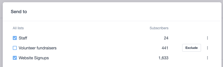 Exclude button