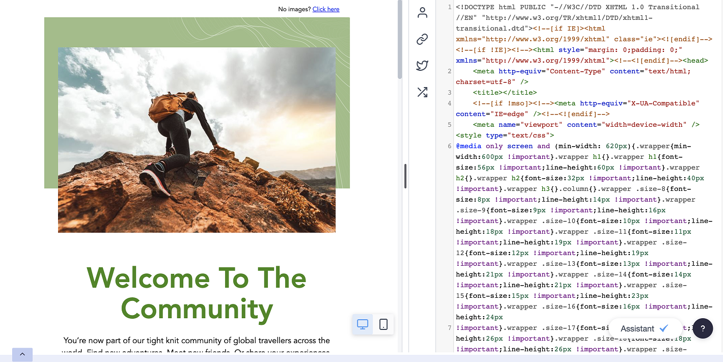 Preview imported HTML