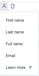 Dropdown menu options: First name, Last name, etc.