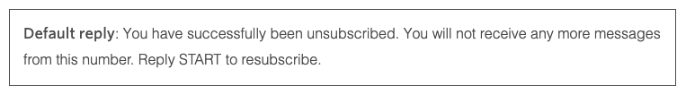 Default reply message