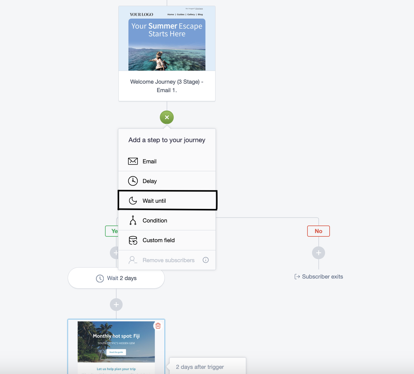 wait until step in the journey builder